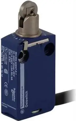 TELEMECANIQUE SENSORS XCMD2102L1 Limit Switch, Plunger, Roller, 1NC/1NO, 6A at