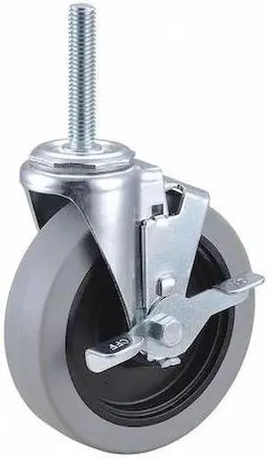 ZORO SELECT 32J984 Swivel Stem Caster w/Brake,5 in,350 lb.