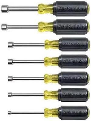 KLEIN TOOLS 631M Nut Driver Set, Magnetic Nut Drivers, 3-Inch Shaft, 7-Piece