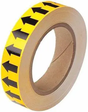 BRADY 91424 Arrow Tape,Black/Yellow,1 In. W