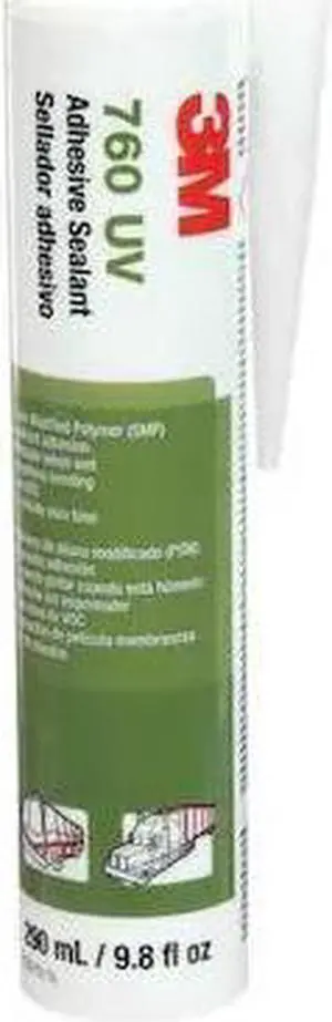 3M 760 UV Polymer Adhesive Sealant, 10 oz, Cartridge, White, Polymer Base, 760