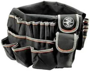 KLEIN TOOLS 55448 Bucket Tool Organizer, Polyester, Black/Orange, 23" Height