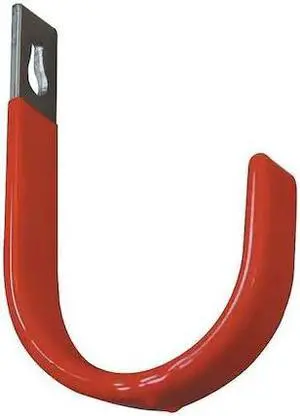 ZORO SELECT 4ERV8 Wall Mount Hook, Single Point, 5 1/2 in L, Orange, Zinc Plated