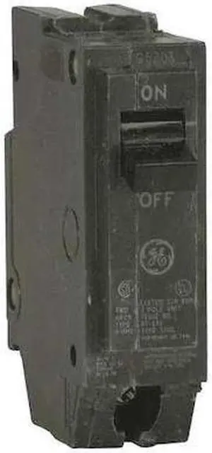 GE THQC1115WL Miniature Circuit Breaker, THQC Series, 15A, 1 Pole, 120/240V AC,