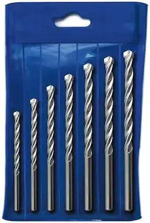 WESTWARD 6PTC5 Percussion Masonry Bit Set, 7 pcs