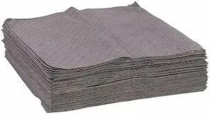 SPILLTECH GPKB50H Sorbent Pad, 45 gal, 30 in x 30 in, Universal, Gray, 50 PK