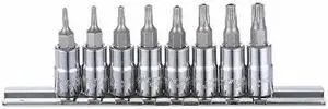 WESTWARD 54TN16 1/4" Drive Socket Bit Set, SAE, 8pcs