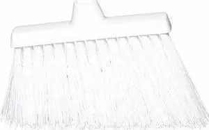 TOUGH GUY 48LZ44 9 1/8 in Sweep Face Broom Head, Stiff, Synthetic, White