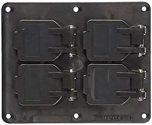 LEGRAND 3260WBK 2 -Gang Horizontal or Vertical Weatherproof Cover, 4-17/64" W