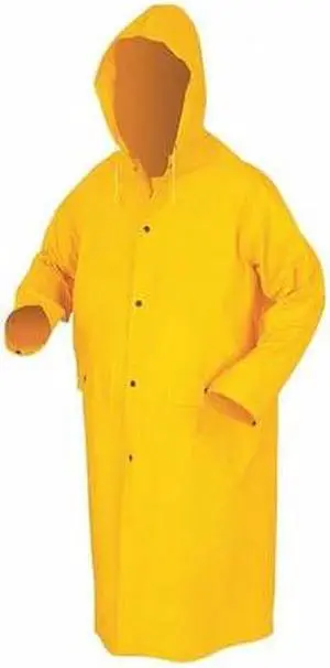 MCR SAFETY 200CXL Classic Raincoat with Detachable Hood, PVC/Polyester, .35mm,