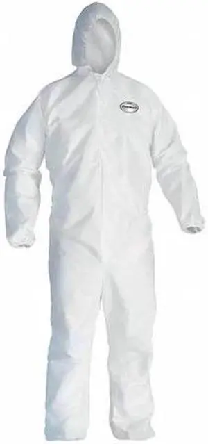KLEENGUARD 46116 Disposable Coveralls, Hooded, 3XL, KleenGuard(TM) A30, Zipper,