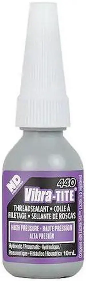 VIBRA-TITE 44010 Pipe Thread Sealant, 440, Purple, Liquid, 10 mL Bottle