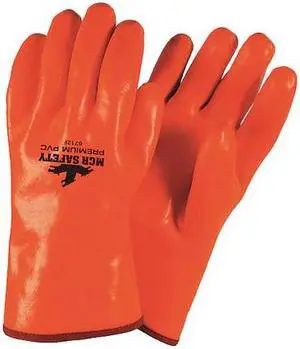 MCR SAFETY 6712F 12" Chemical Resistant Gloves, PVC, L, 12PK