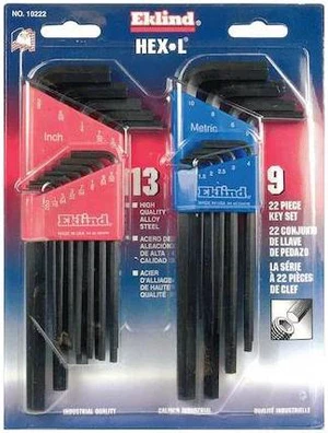 EKLIND 10222 22-Piece Combination Hex-L Key Set, Metric and SAE Color Coded Sets EKLIND 10222 22-Piece Combination Hex-L Key Set, Metric and SAE Color Coded Sets
