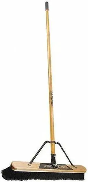 QUICKIE 863HDSU 24 in Sweep Face Push Broom, Stiff, Synthetic, Black