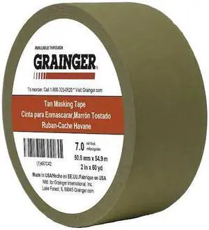 ZORO SELECT TC450-2" X 60YD Masking Tape,Paper,Tan