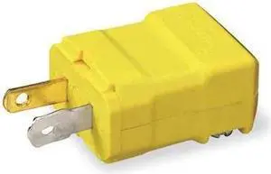 HUBBELL WIRING DEVICE-KELLEMS HBL5866VY 2 Wire Straight Blade Plug 125VAC 15A