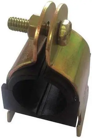 ZORO SELECT 22FP75 Cushioned Clamp,1/2In,Galv Gold Steel