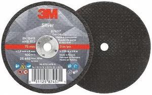 3M 87457 Abrasive Cut-Off Wheel, Type 1, 3 in Dia, 0.035 in Thick, 1/4 in Arbor