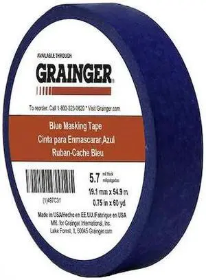 ZORO SELECT TC27-0.75" X 60YD Painter's Tape, 3/4 in W x 60 yd L, 5.7 mil