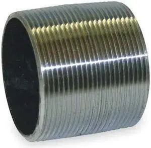ZORO SELECT 1LMU6 2" MNPT x MNPT Black Close Pipe Nipple Schedule 80