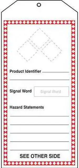 ACCUFORM THS401PTM Tag, Chemical, Gas, or Hazardous Materials, Gas or Hazardous