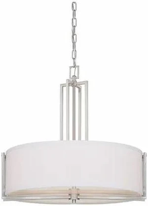 NUVO 60-4756 Gemini 4-Light Pendant with Slate Gray Fabric Shade NUVO 60-4756 Gemini 4-Light Pendant with Slate Gray Fabric Shade