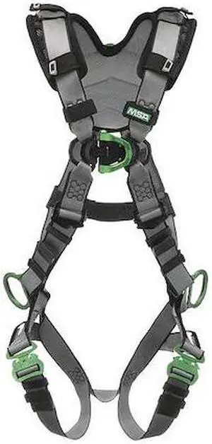 MSA 10194865 Full Body Harness, Vest Style, XL, Nylon, Gray