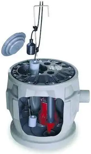 LIBERTY PUMPS P382LE51 24" x 24" 1/2 HP 41.0 gal. Simplex Sewage System 115V