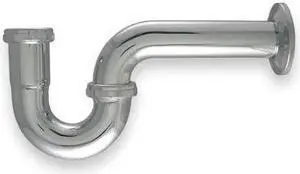 ZORO SELECT 1PNN4 1-1/4 " Dia., Brass, Chrome/Brass Finish, Lavatory, P-Trap