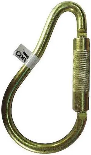 CONDOR 16V858 Carabiner, Auto-Lock, 8-1/8" L, Zinc-Plated Alloy Steel, Yellow