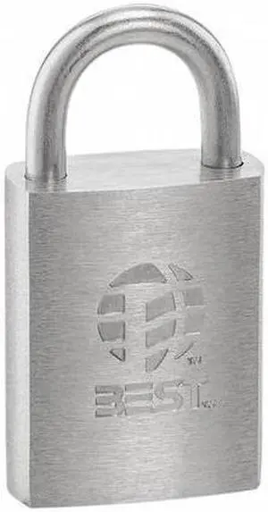 BEST 11B70L Padlock, Coreless, Standard Shackle, Rectangular Zinc Alloy Body,