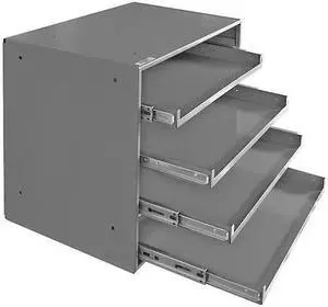 DURHAM MFG 310B-95 Sliding Drawer Cabinet Frame, 4 Drawers, 20-1/4 in W x DURHAM MFG 310B-95 Sliding Drawer Cabinet Frame, 4 Drawers, 20-1/4 in W x
