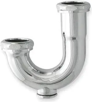ZORO SELECT 1PNK6 1-1/4 Dia, Brass, Chrome/Brass, Lavatory With Clean Out,