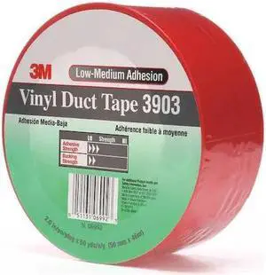 3M 3903 Duct Tape,2 In x 50 yd,6.5 mil,Red,Vinyl
