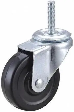 ZORO SELECT F1RR03052S-S10 Swivel Stem Caster,Rubber,3 in.,100 lb.