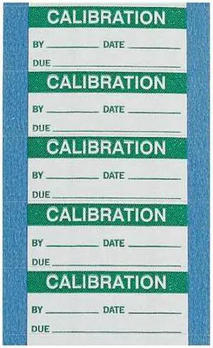 BRADY WO-10-VP Green and White Calibration Label, .625"H x 1.5"W,PK5