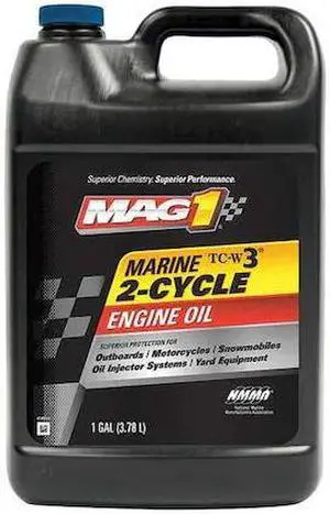 MAG 1 MAG60136 2-Cycle Synthetic Blend Marine Motor Oil, TC-W3 certified, Blue,