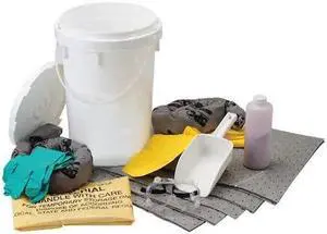 BRADY SPC ABSORBENTS SKA-BKTACID Spill Kit, Chem/Hazmat, White