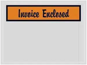 TAPE LOGIC PL3 Tape Logic "Invoice Enclosed" Envelopes, 4 1/2" x 6", Orange,