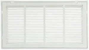 ZORO SELECT 4MJT7 Filtered Return Air Grille 16.62 X 26.62, White, Steel