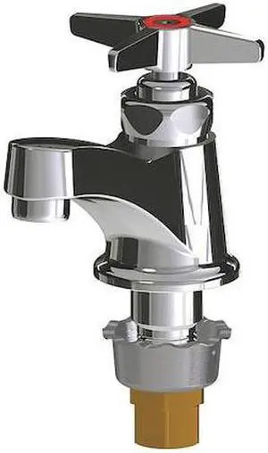 CHICAGO FAUCET 701-E74HOTABCP Manual Low Arc Bathroom Faucet, Single Hole