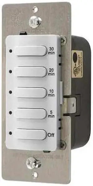 HUBBELL WIRING DEVICE-KELLEMS DT5030W Timer,Electronic,120/277V,White