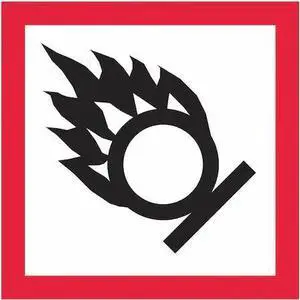 TAPE LOGIC DL4146 Pictogram Labels, Flame Over Circle, 1x1", Blk/Rd/Wht, 500