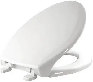 BEMIS 1900-000 Toilet Seat With Cover, Top-Tite, Elongated, White