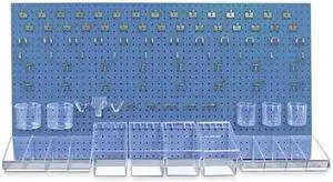 AZAR DISPLAYS 900988-BLU 125-Piece Pegboard Organizer Kit (2 - 24"x24")