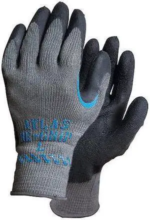 SHOWA 330L-09-V Coated Gloves, Latex, Crinkled, Palm, 3 Abrasion Level,