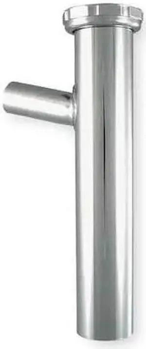 ZORO SELECT 1PNV1 1-1/2 Dia, Brass, Chrome/Brass, Dishwasher, Tailpiece
