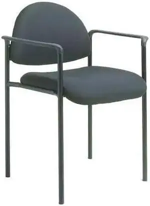 ZORO SELECT 36FK03 Black Guest Chair, 24" W 22-1/2" L 30-1/4" H, Fixed, Fabric