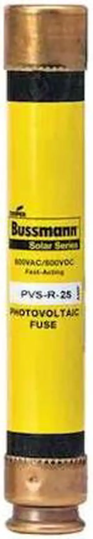 EATON BUSSMANN PVS-R-25 Solar Fuse, 25A, Fast-Acting, 600V AC, Cylindrical